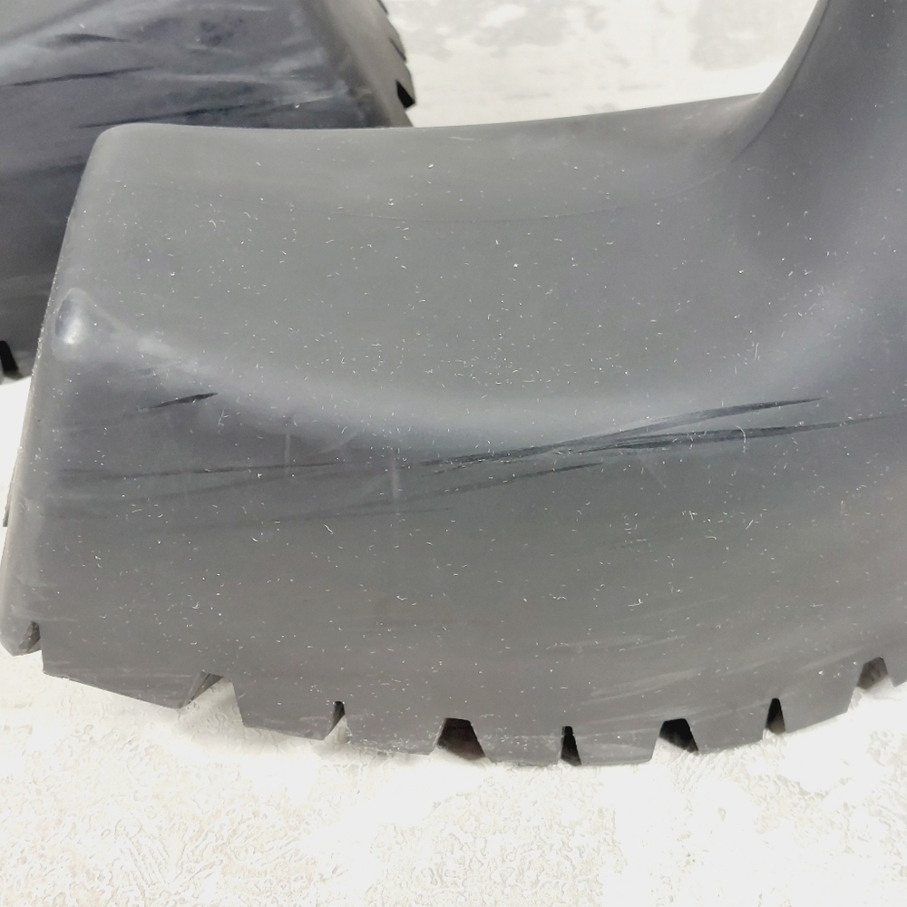 New Balenciaga Trooper Black Rubber Square Toe Rain Boots F741 - Picture 12 of 14